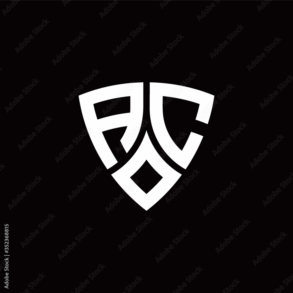 AC monogram logo with modern shield style design template Stock Vector ...