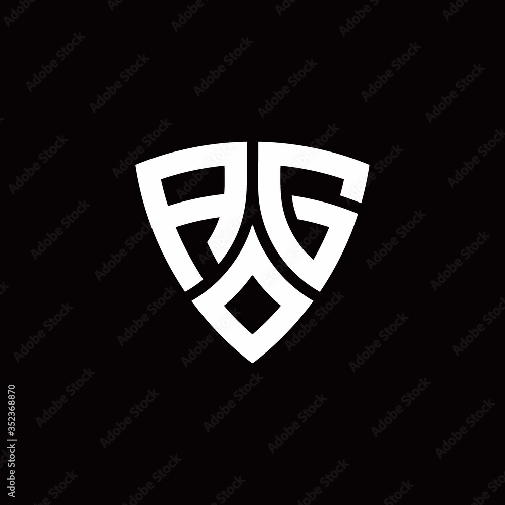 AG monogram logo with modern shield style design template AG monogram logo with modern shield style design template