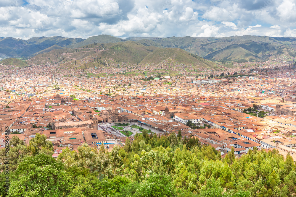 Sacsayhuaman fortress, Inca ruins in Cusco or cuzco town, Peru