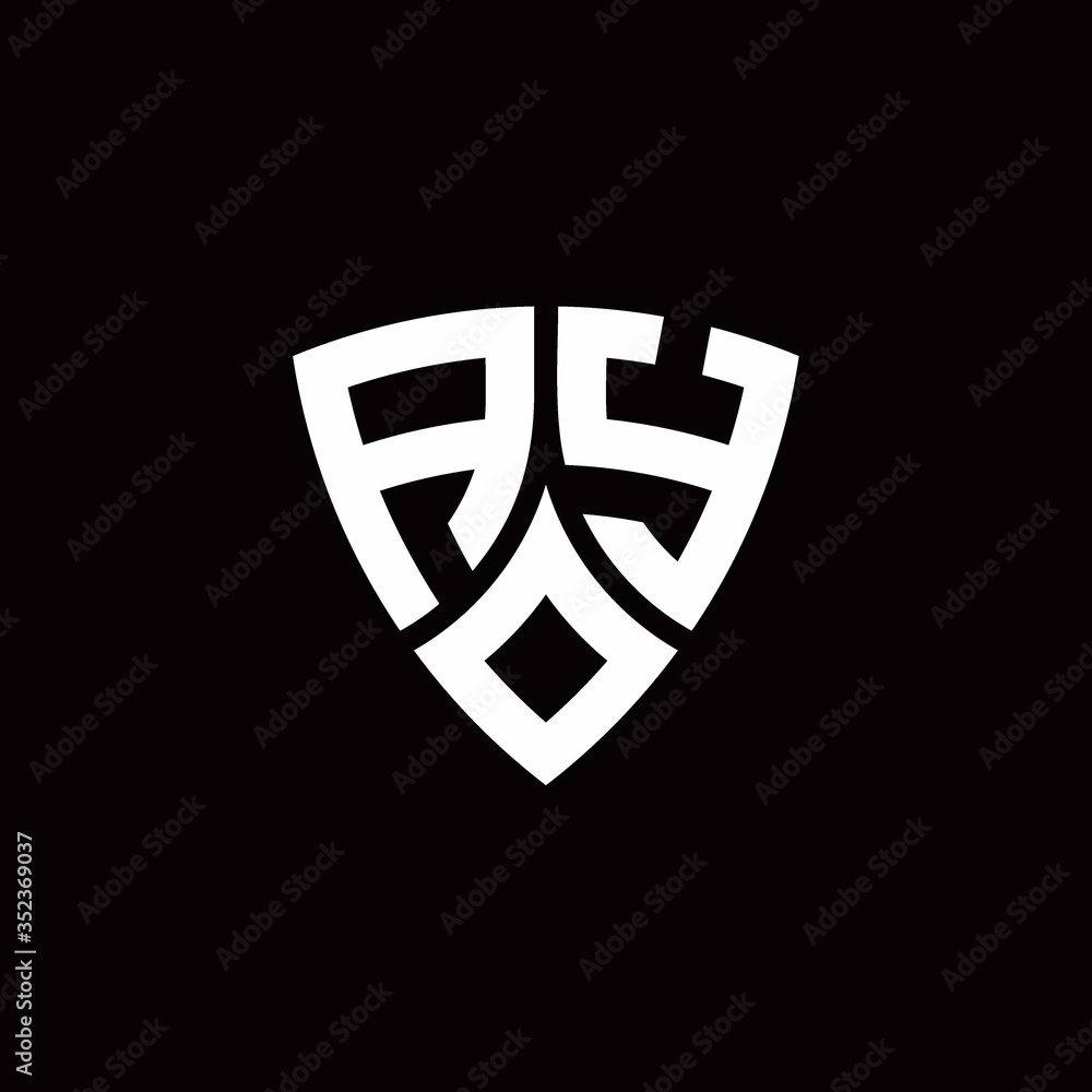 AY monogram logo with modern shield style design template AY monogram logo with modern shield style design template