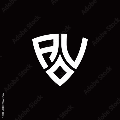 Free Download AV monogram logo with modern shield style design template - GFXLoad