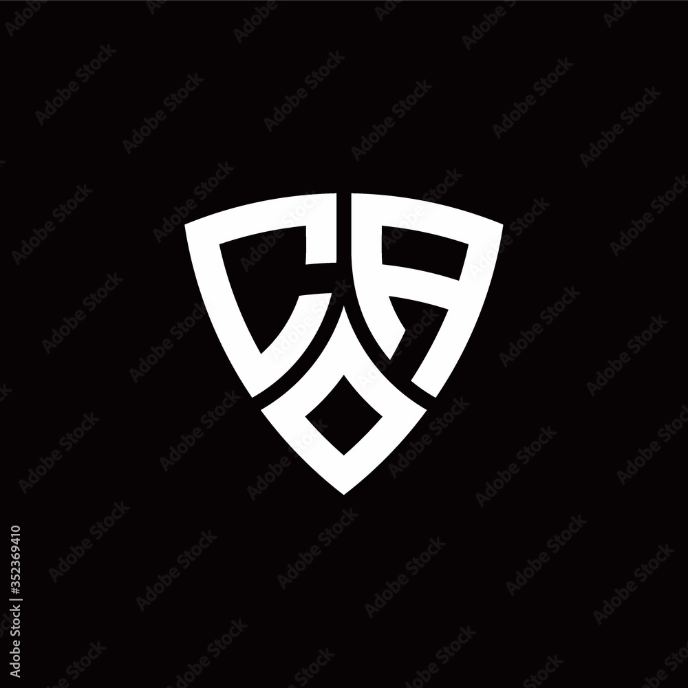 CA monogram logo with modern shield style design template CA monogram logo with modern shield style design template