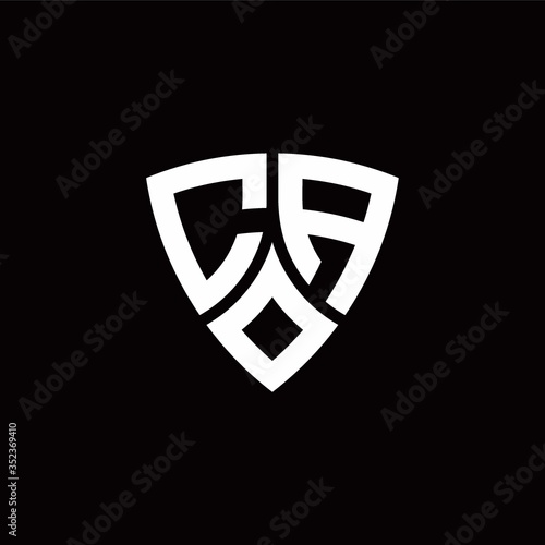 CA monogram logo with modern shield style design template