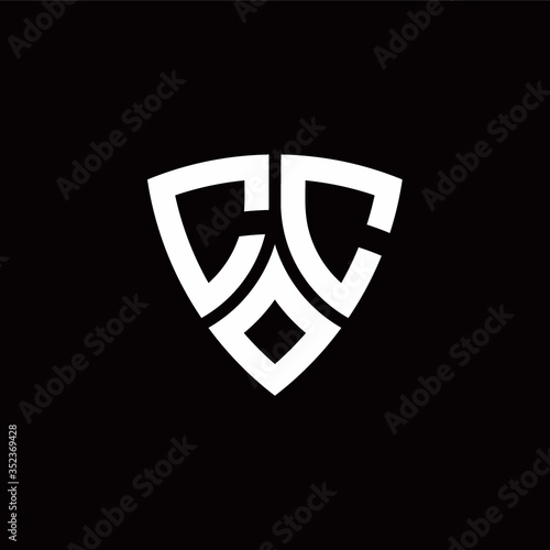 CC monogram logo with modern shield style design template