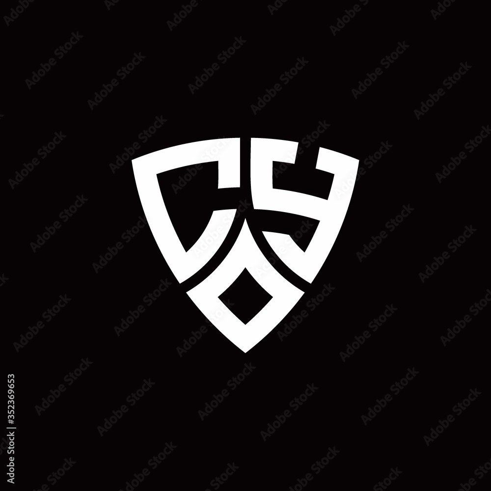 CY monogram logo with modern shield style design template CY monogram logo with modern shield style design template