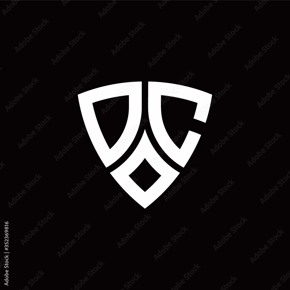 DC monogram logo with modern shield style design template DC monogram logo with modern shield style design template