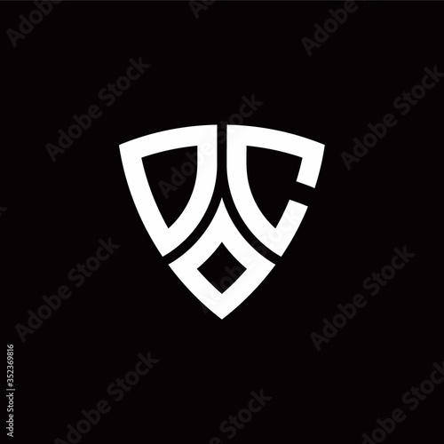DC monogram logo with modern shield style design template Free Download DC monogram logo with modern shield style design template - GFXLoad