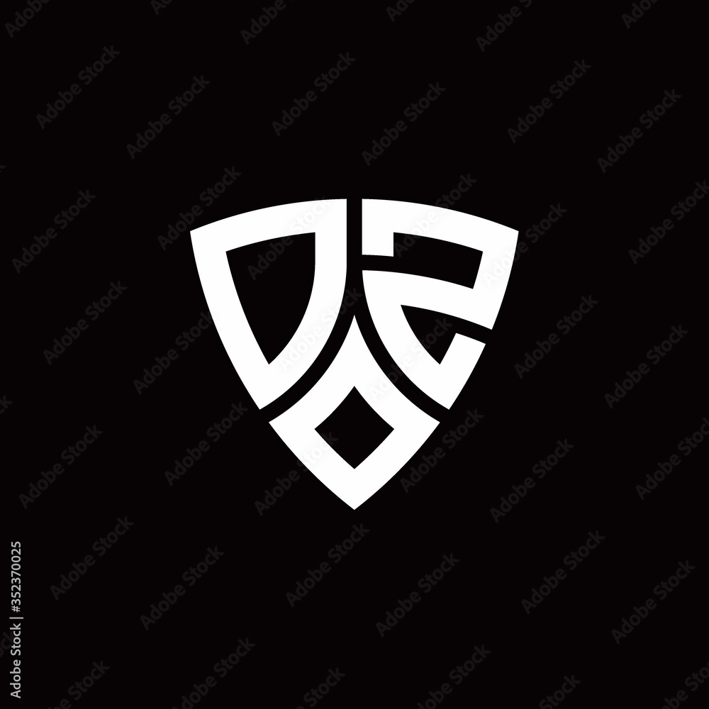 DZ monogram logo with modern shield style design template DZ monogram logo with modern shield style design template