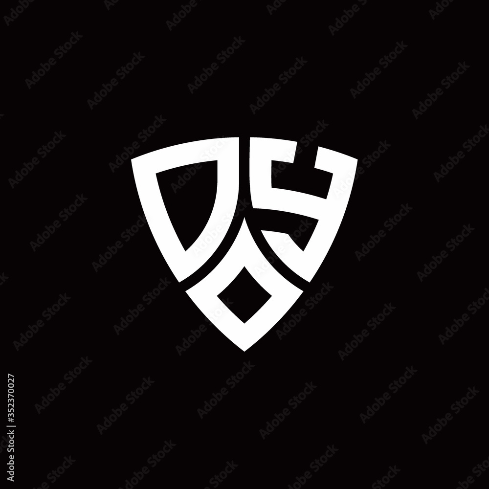 DY monogram logo with modern shield style design template