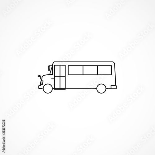bus line icon. school bus isolated line icon