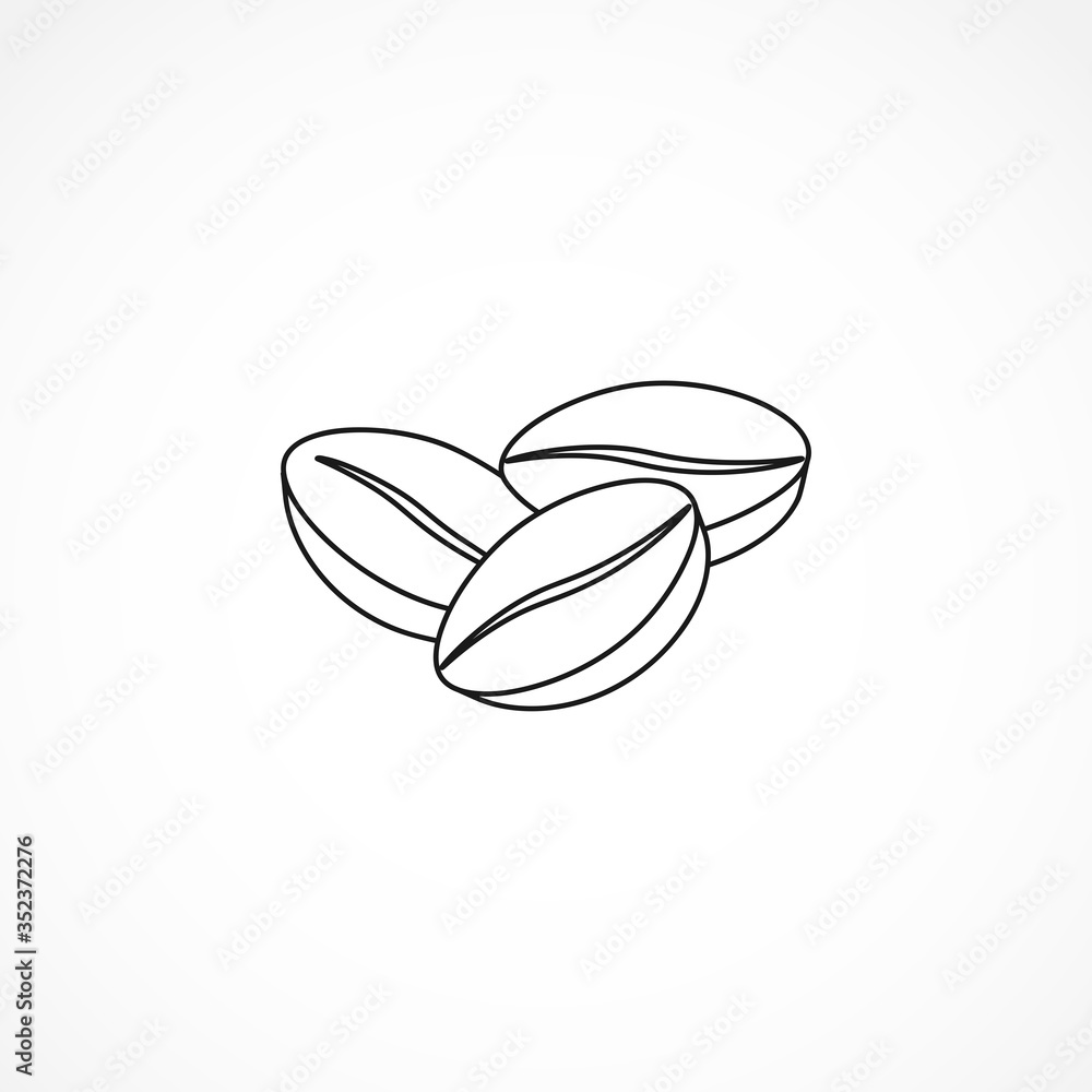 Coffee bean line icon. Coffee bean isolated line icon Coffee bean line icon. Coffee bean isolated line icon