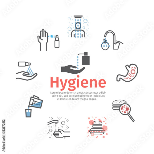 Hygiene line icons set. Vector signs for web graphics.