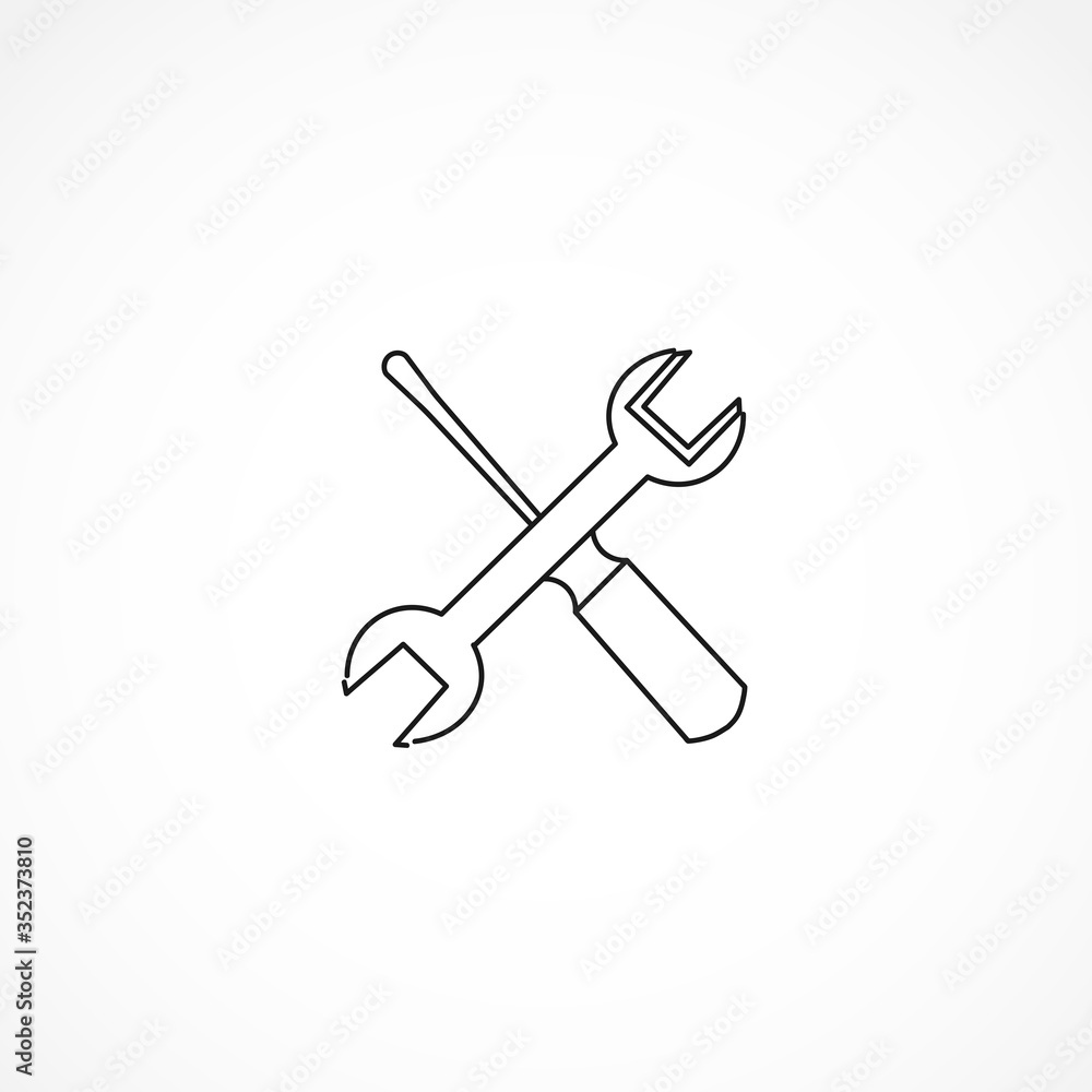 service icon. repair icon. wrench with screwdriver line icon. wrench with screwdriver isolated line icon service icon. repair icon. wrench with screwdriver line icon. wrench with screwdriver isolated line icon