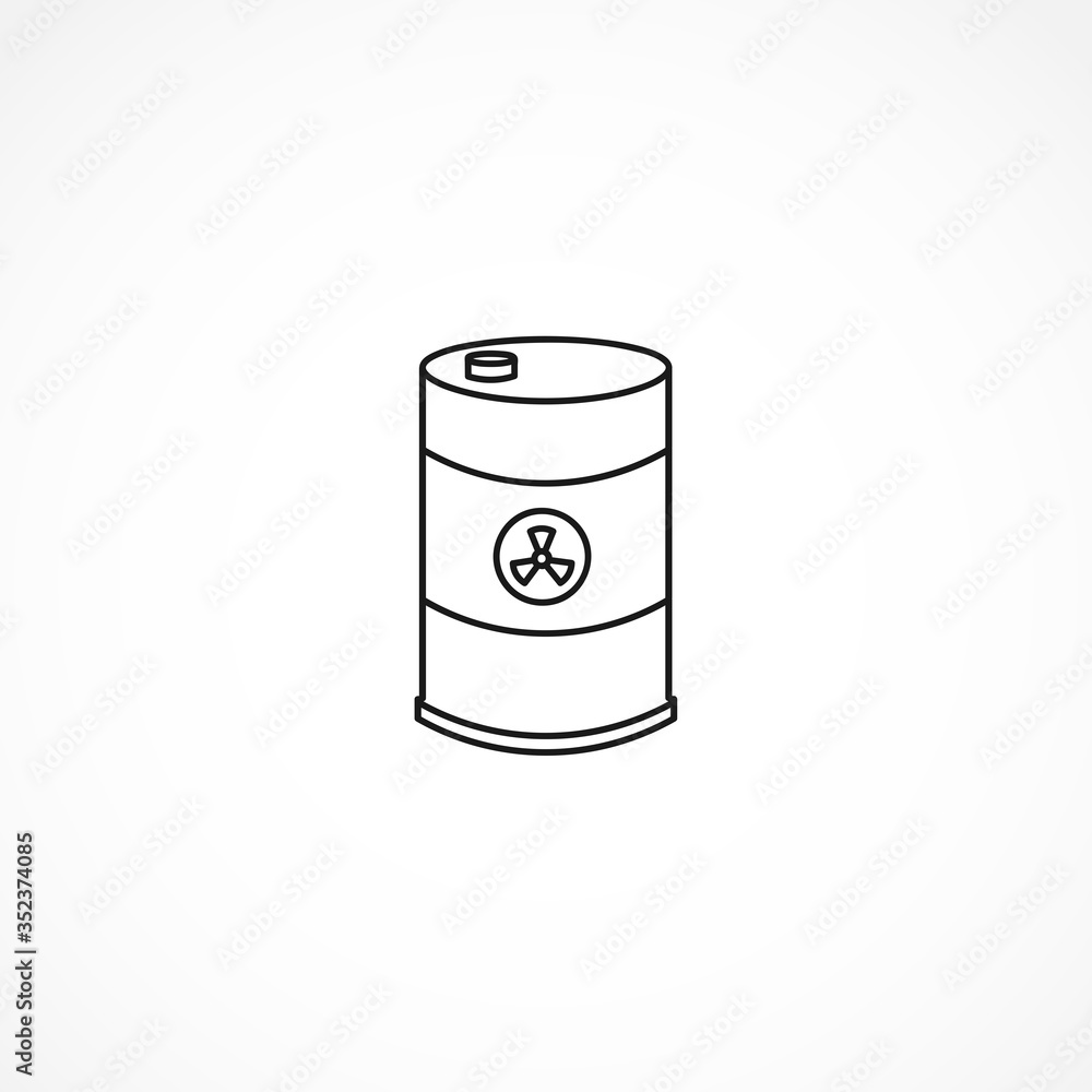 Toxic container line icon. Toxic container isolated line icon