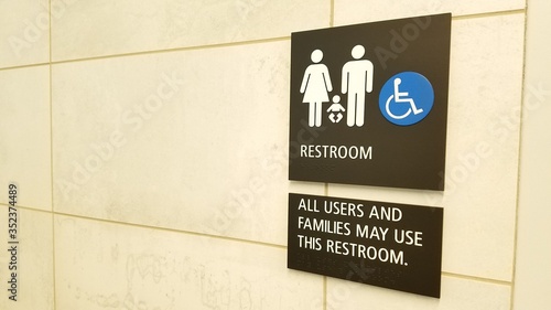 Signage for Family restroom in public area