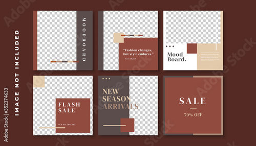 Fashion sale for social media feed template. Social media template vector illustration. Promotion banner template