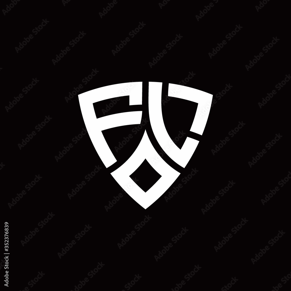 FL monogram logo with modern shield style design template FL monogram logo with modern shield style design template