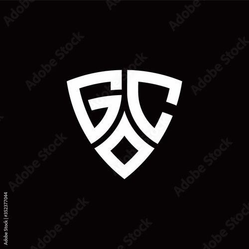 Free Download GC monogram logo with modern shield style design template - GFXLoad