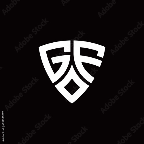 GF monogram logo with modern shield style design template