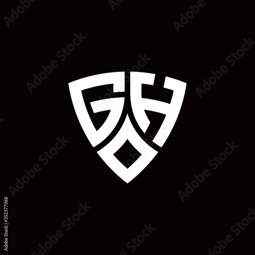 Free Download GH monogram logo with modern shield style design template - GFXLoad