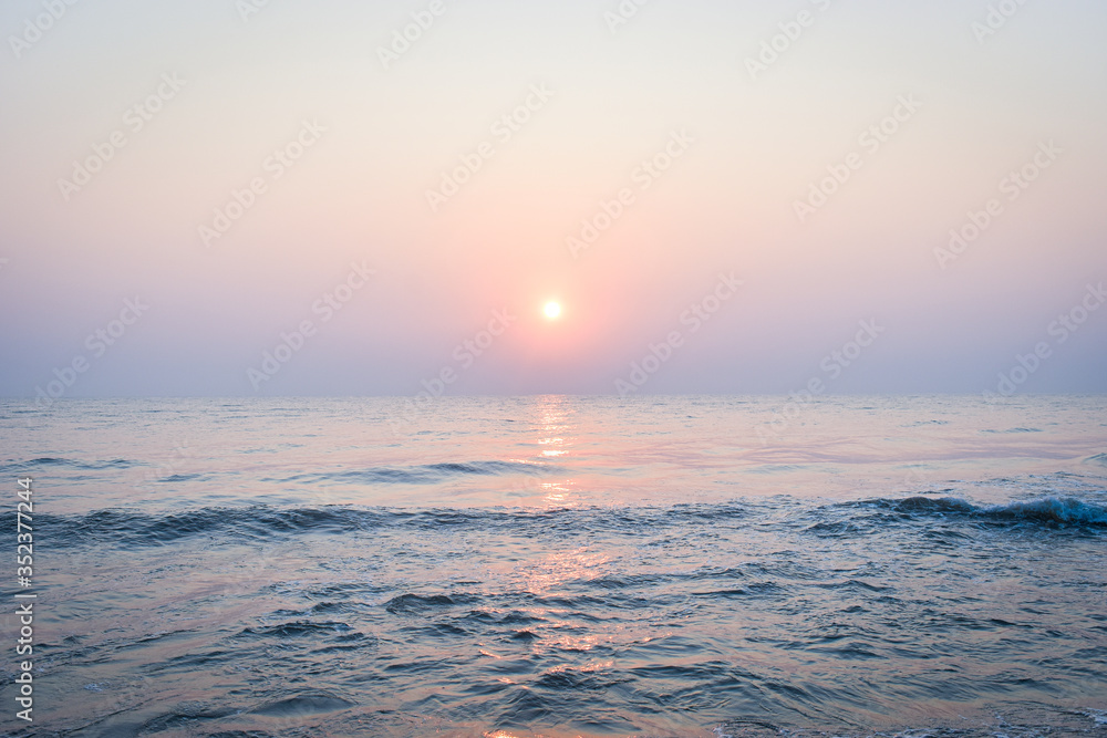 sunrise and sea at Hua-Hin beach in Thailand. sunrise and sea at Hua-Hin beach in Thailand.