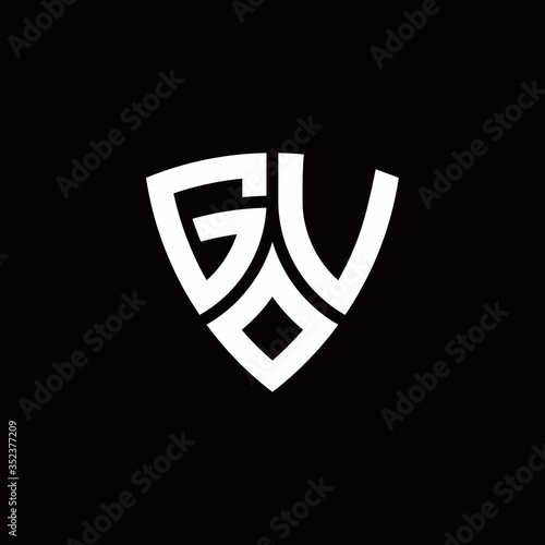 Free Download GV monogram logo with modern shield style design template - GFXLoad