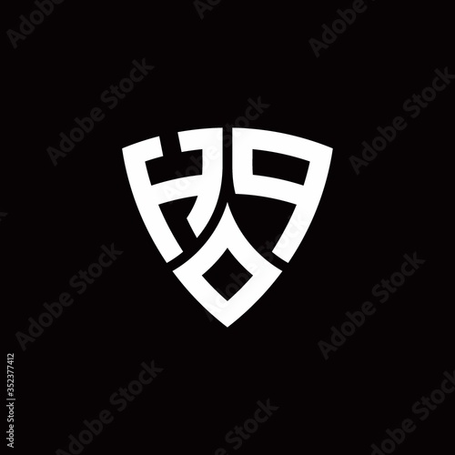 Free Download HP monogram logo with modern shield style design template - GFXLoad