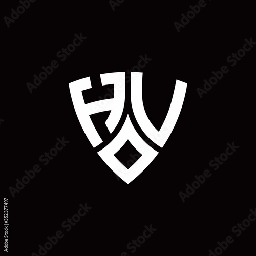 Free Download HV monogram logo with modern shield style design template - GFXLoad