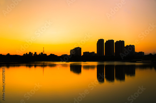 City Skyline and sunset in Cangzhou city in China ‎31-08- ‎2019