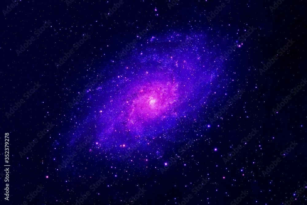 Naklejka A pink galaxy in deep space. Elements of this image were furnished by NASA.