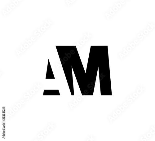 Free Download Initial letters Logo black positive/negative space AM - GFXLoad