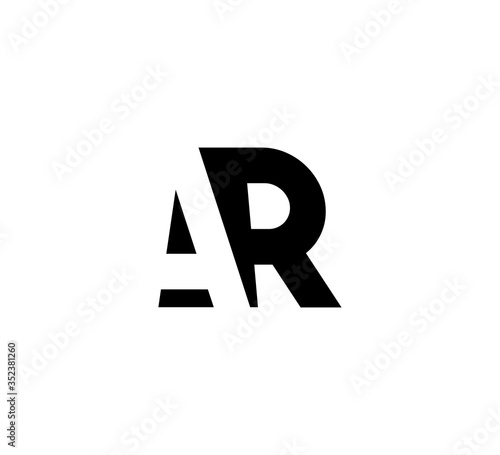 Free Download Initial letters Logo black positive/negative space AR - GFXLoad