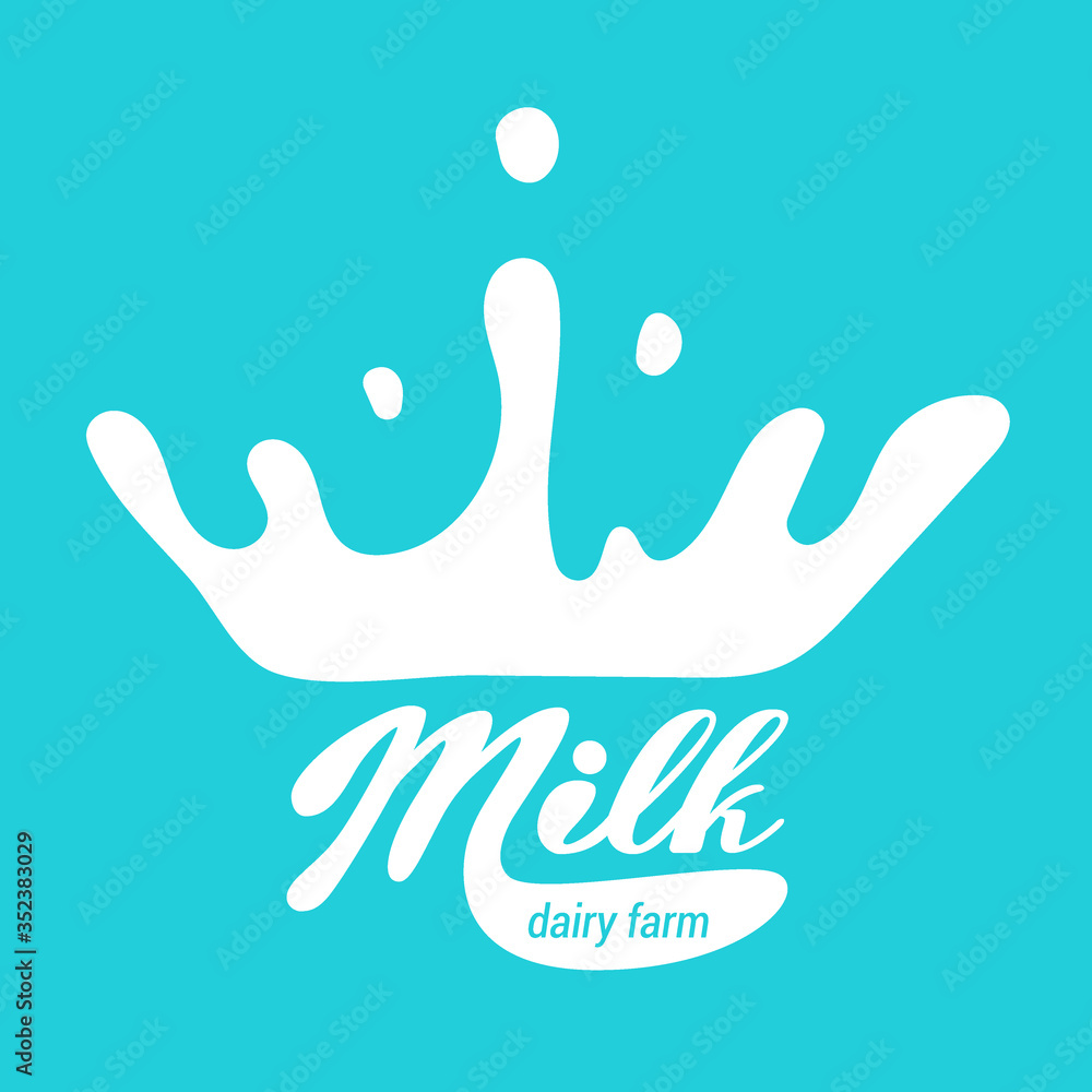 Milk circle badge and dairy labels with splashes and bolts. Milk badge with drop and splash for labels of package. Milk circle badge and dairy labels with splashes and bolts. Milk badge with drop and splash for labels of package.