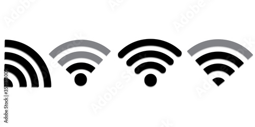 Wifi signal vector symbol icon. A set of images of access points. Stock template.