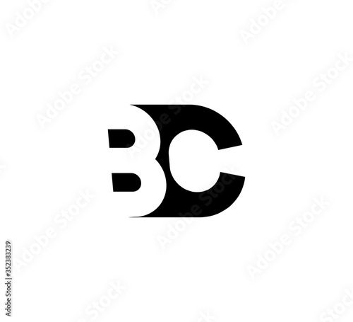 Initial letters Logo black positive/negative space BC