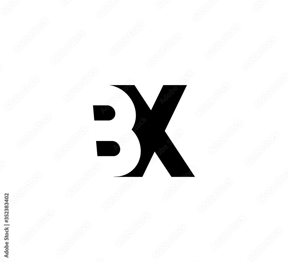 Initial letters Logo black positive/negative space BX Initial letters Logo black positive/negative space BX