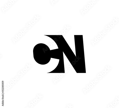Initial letters Logo black positive/negative space CN