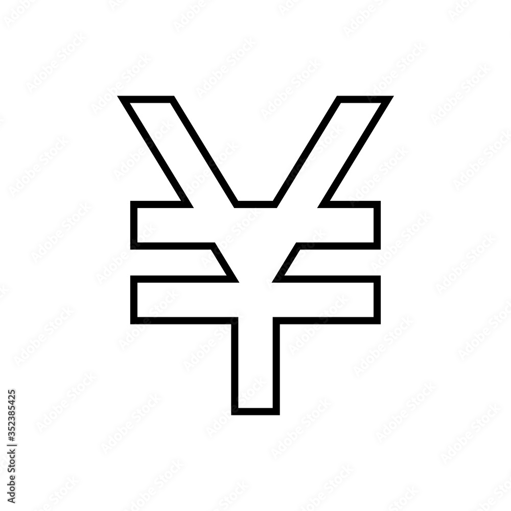 Obraz premium Yen outline icon. Symbol, logo illustration for mobile concept and web design.