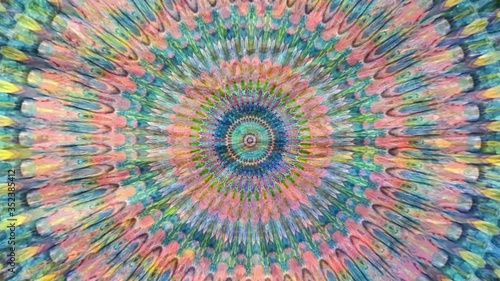 Beautiful Original Art therapy moving Mandala. Seamless loop psychotherapy. Geometric patterns to find or restore a sense of healthy mental balance. For yoga specialist, astrology, art therapist.