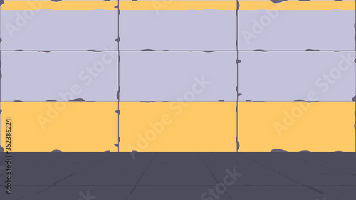 Empty room vector. Room for illustration of a bunker, laboratory or prison. Concrete wall. Vector.