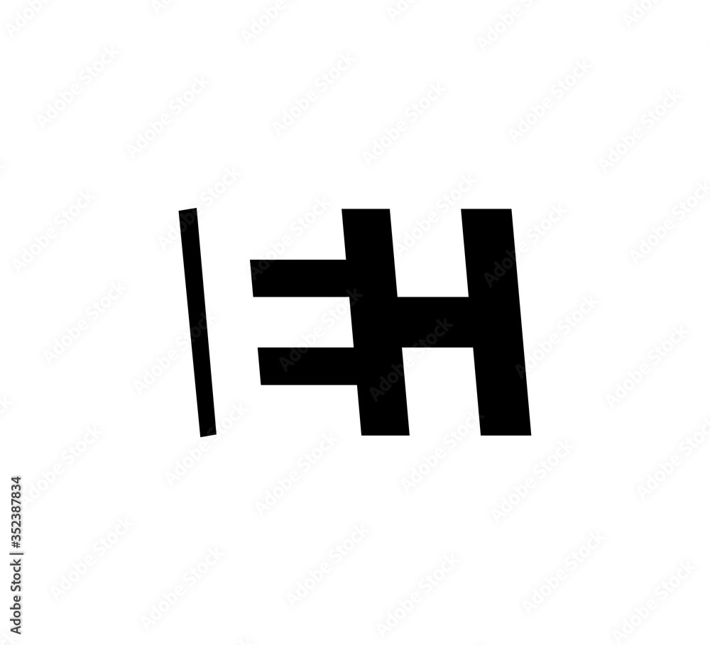 Initial letters Logo black positive/negative space EH Initial letters Logo black positive/negative space EH