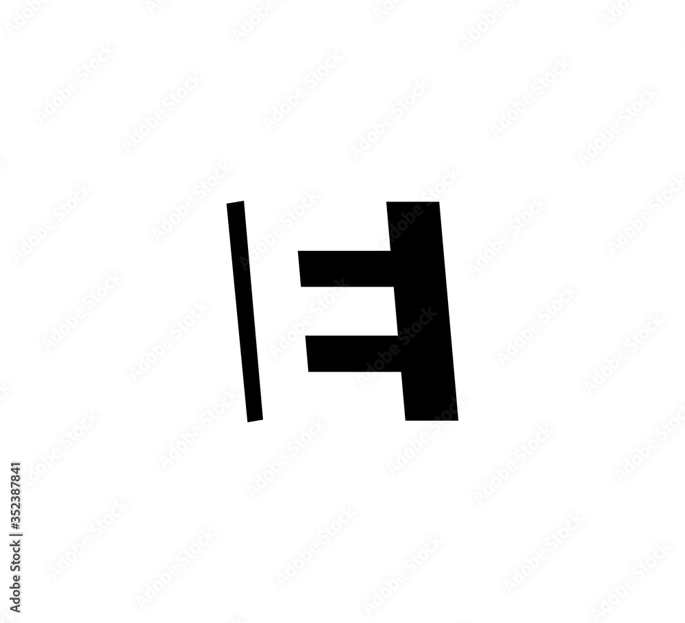 Initial letters Logo black positive/negative space EI Initial letters Logo black positive/negative space EI