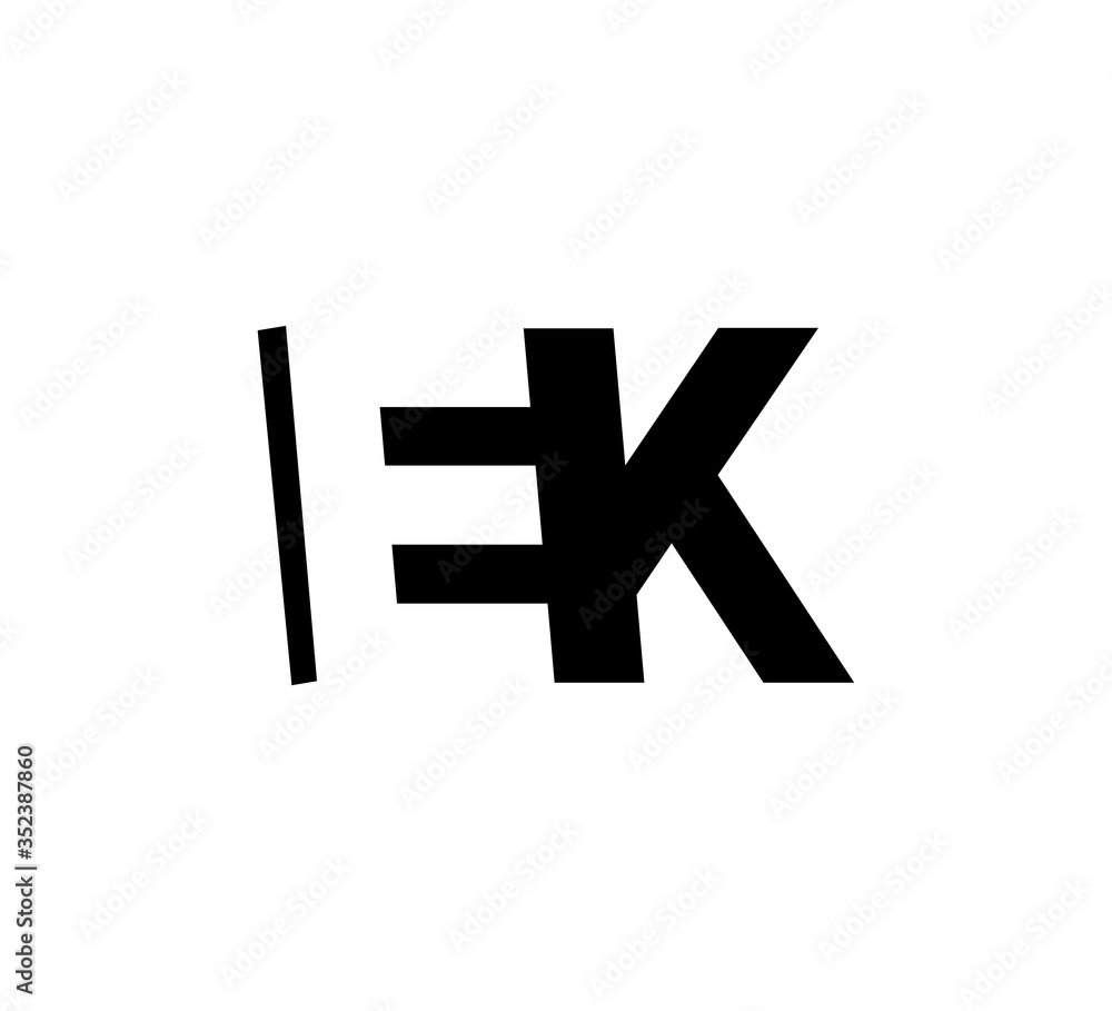 Initial letters Logo black positive/negative space EK Initial letters Logo black positive/negative space EK