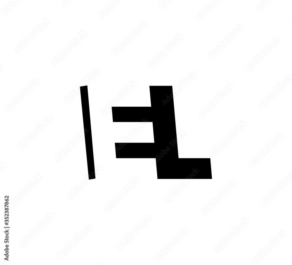 Initial letters Logo black positive/negative space EL Initial letters Logo black positive/negative space EL