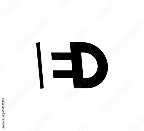 Initial letters Logo black positive/negative space ED