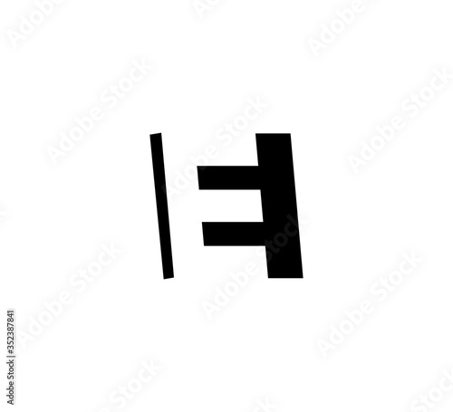 Initial letters Logo black positive/negative space EI