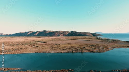 Aerial shot of beautiful panorama of Montenegro coast line