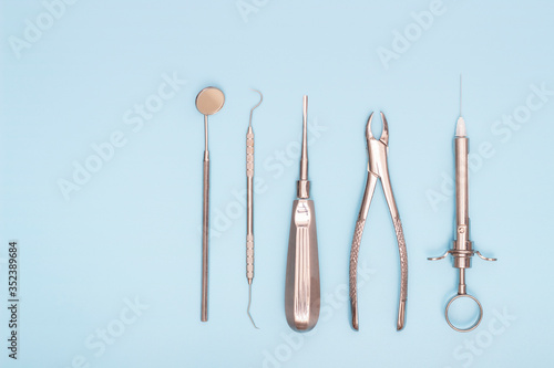 Dental tool in dental office  Dental care concept