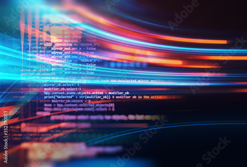 Programming code abstract technology background of software developer and  Computer script .3d illustration