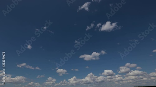 timelapse video fast moving spring clouds in variable clouds on the steppe and river